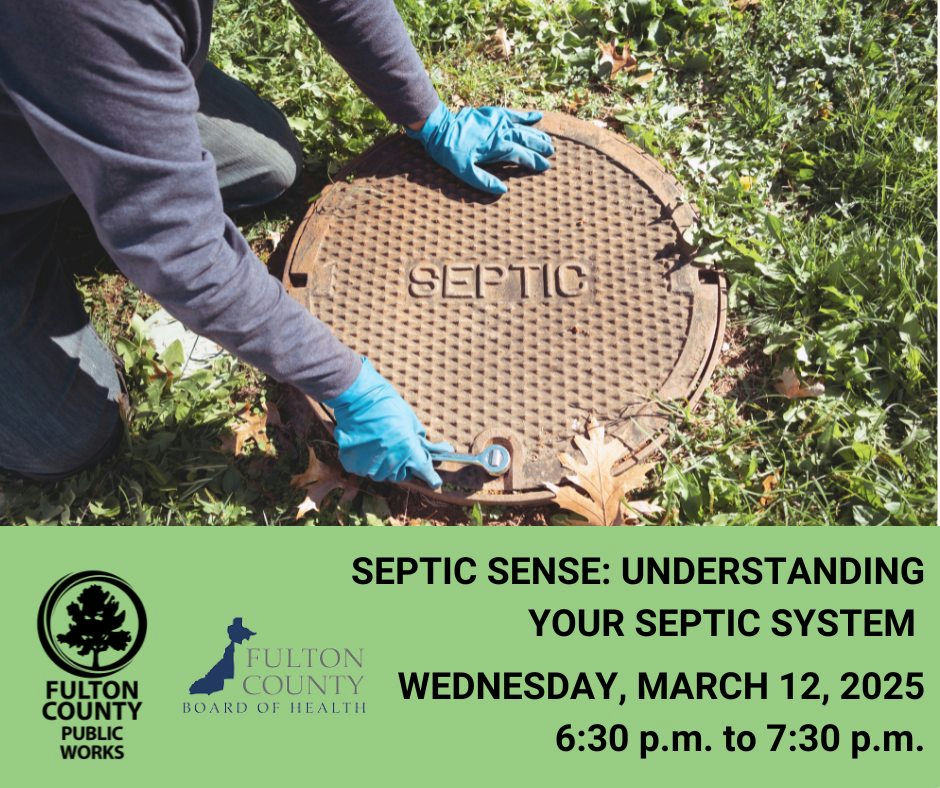 Gain expert insights into managing your septic system with confidence at the free Septic Sense Education Workshop, presented by Fulton County. If you're a property owner with a septic system, this workshop is a must-attend event, designed to provide you with essential tips and practices to maintain a healthy system and safeguard your property. Join us on Wednesday, March 12, from 6:30 p.m. to 7:30 p.m. at the Customer Service Center on Maxwell Road. This interactive session is your chance to learn from professionals who are eager to help you make the most of your septic system. Secure your spot by registering through the link in our bio. Any questions? Email Kelli.Edwards@fultoncountyga.gov for more information. #FultonInfo #PublicWorks #SepticSystem #SepticSense #FreeWorkshop #CommunityEducation #PropertyCare #Homeowners #LearnAndProtect